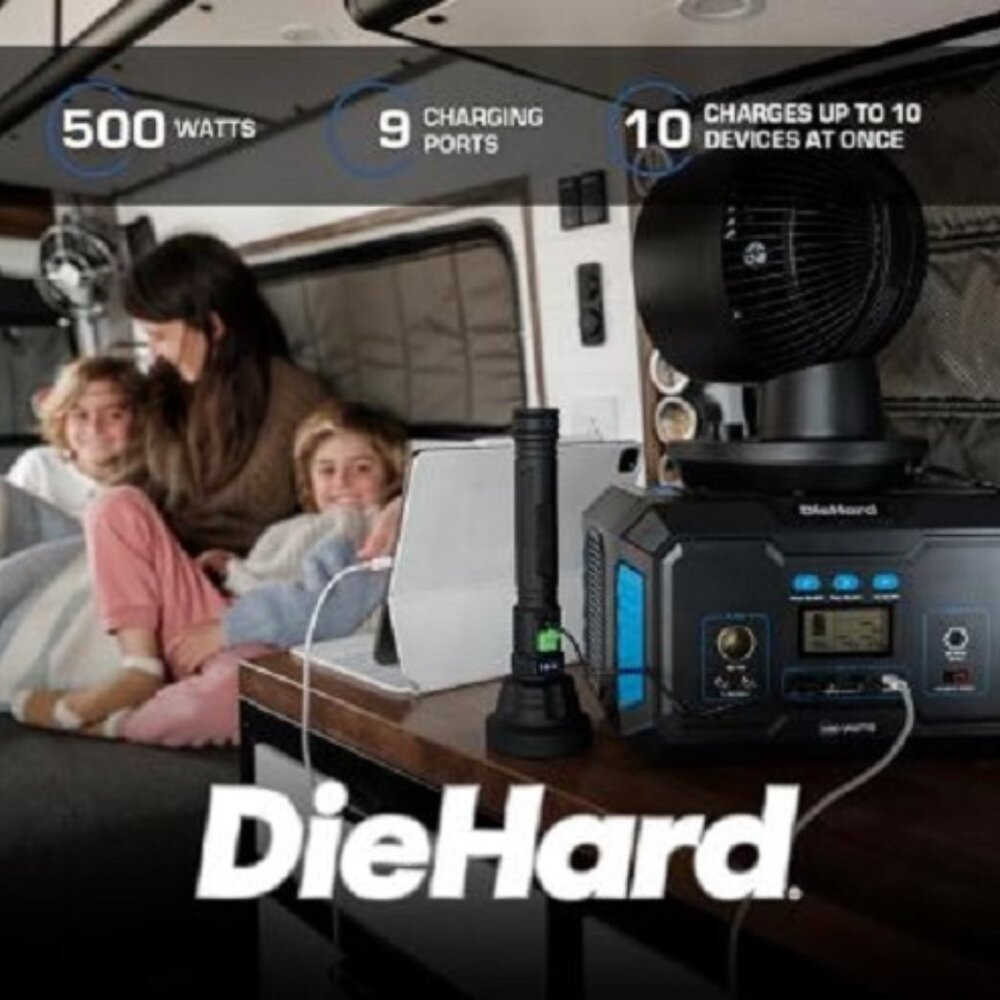 DieHard Portable Power Station 500-Watt (1000-Watt Peak) 519.48Wh - Quiet Solar
